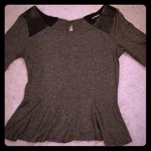 Gray Peplum Top